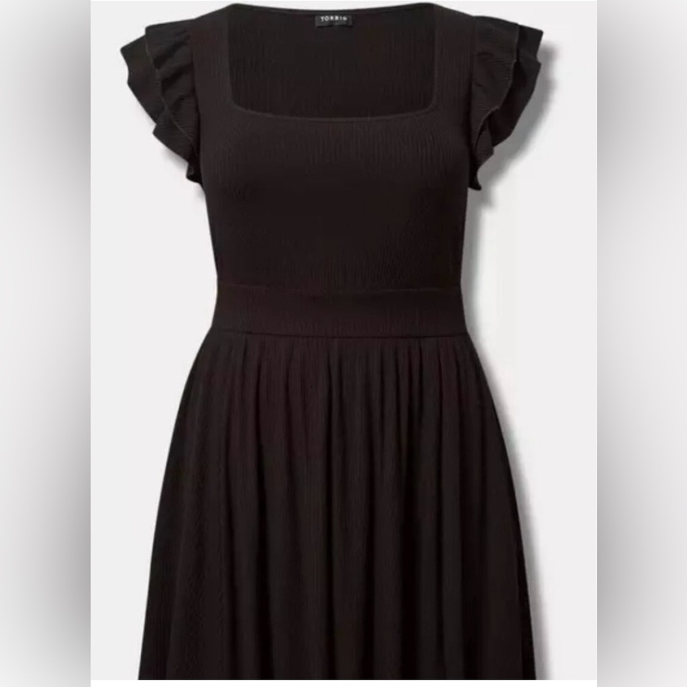 Torrid Black Ruffle Sleeve Mini Dress